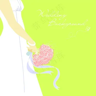 婚礼背景的新娘花束―