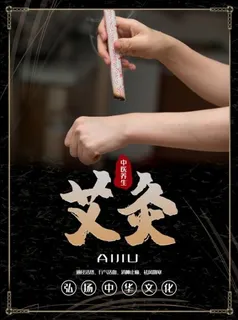 中医养生艾灸简约海报