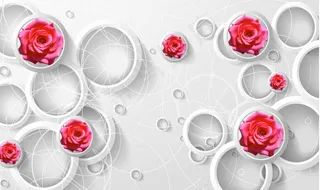 玫瑰立体3D背景墙