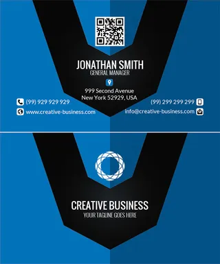 蓝色商务名片