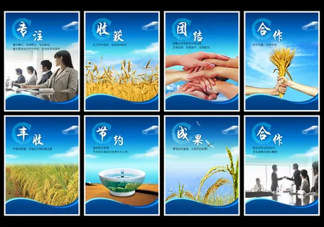 全套企业文化展板海报PSD下载