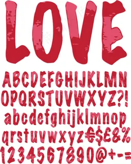 红色水彩艺术字矢量素材