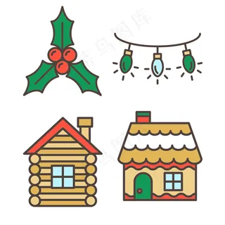 简约手绘圣诞icon图标