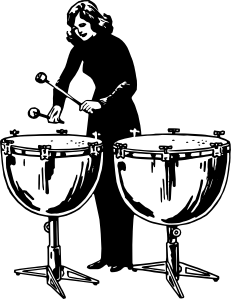女子演奏定音鼓剪贴画