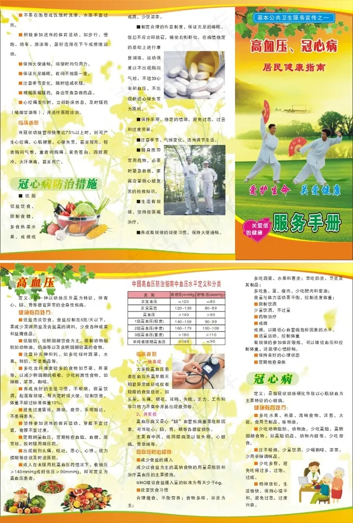 基本公共卫生服务宣传高血压冠心病-...cdr矢量模版下载