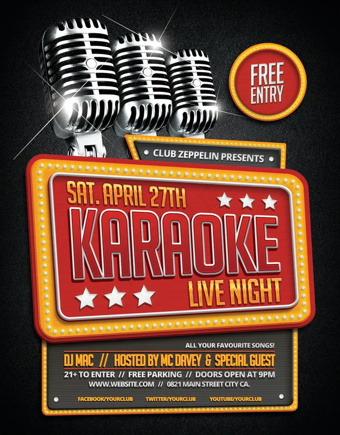 Karaoke国外创意海报素材(2700X3450(DPI:300))psd模版下载