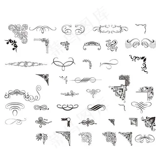 线条花纹边角样式矢量素材 CD