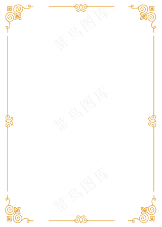 中国风矩形金色边框,免抠元素
