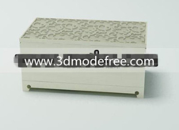 白色实木雕刻方凳