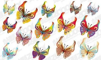 14种蝴蝶矢量素材ai矢量模版下载