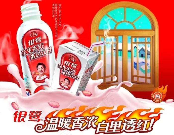 银鹭花生牛奶新海报图片(4134X3445(DPI:300))psd模版下载