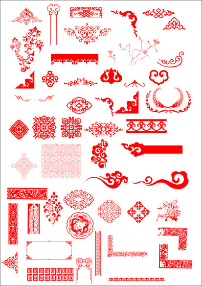 矢量花纹边框素材下载