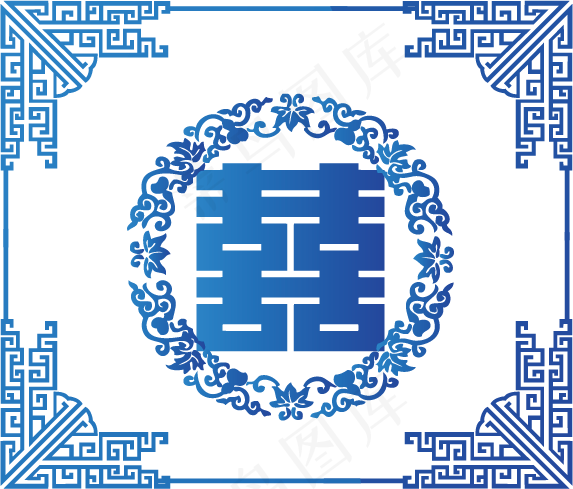 红色喜庆囍字字体设计海报素材