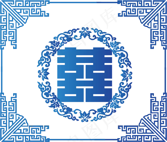 红色喜庆囍字字体设计海报素材