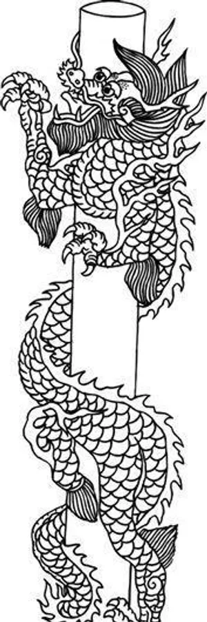 龙纹 中华传统 花纹 黑白 装饰 AI