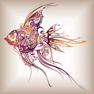 微妙的海洋生活模式向量的精细图案的...