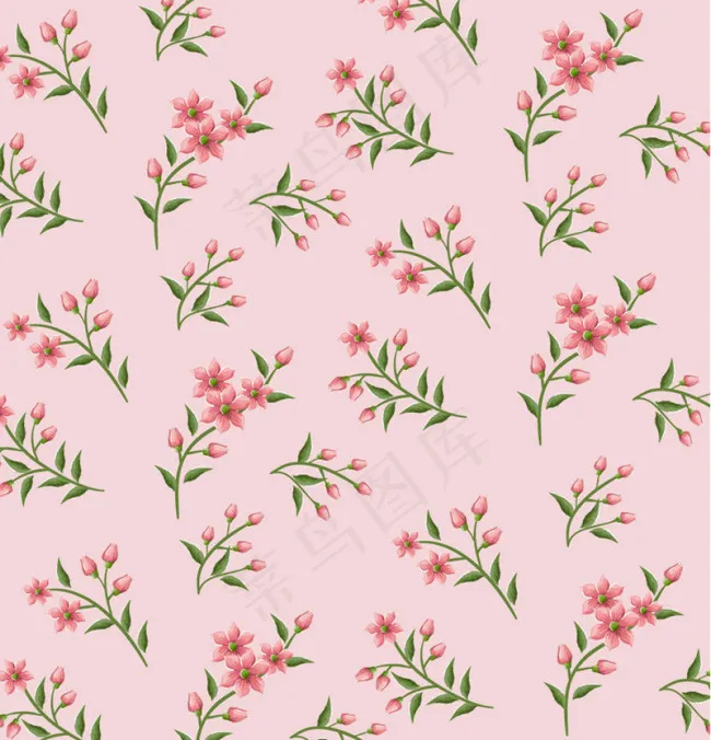 清新花枝背景矢量素材