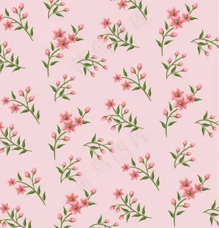 清新花枝背景矢量素材