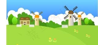 韩国春天风景矢量图16