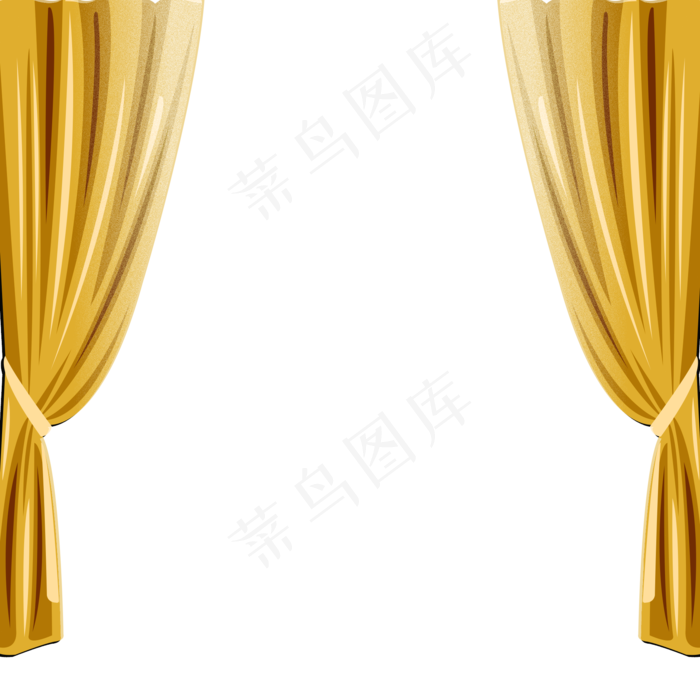 一个黄色的窗帘免抠图