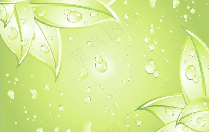 清新绿叶背景图片eps,ai矢量模版下载