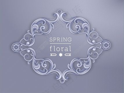 春天开花的花卉背景矢量插画