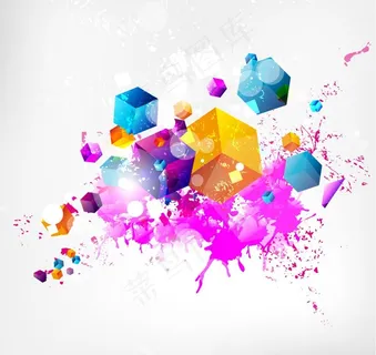 潮流喷绘背景矢量素材图片