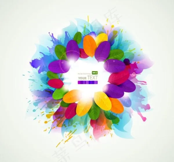 炫彩花朵背景矢量素材三ai矢量模版下载