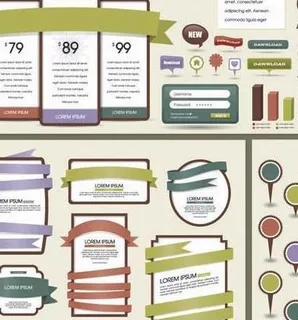 网页标签登陆框设计矢量