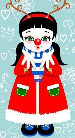 圣诞小女孩矢量图库