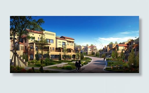 别墅效果图 PSD源文件