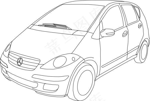 梅赛德斯-奔驰A级轮廓剪贴画