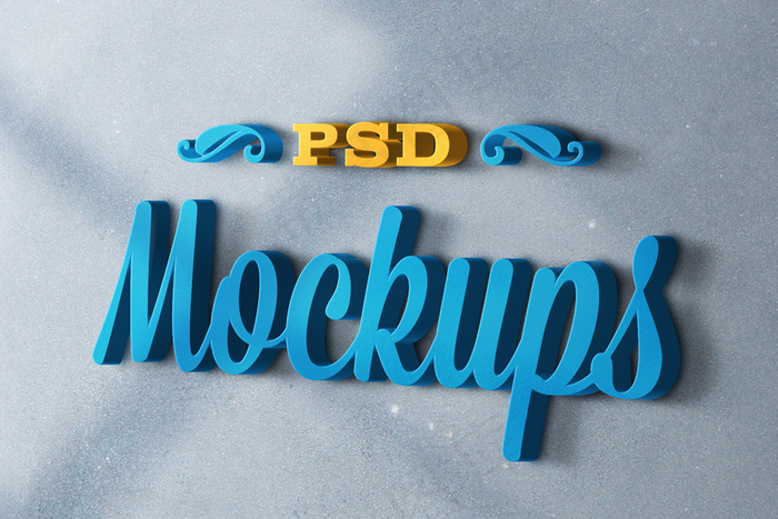 3D立体LOGO样机(2500X2000(DPI:72))psd模版下载