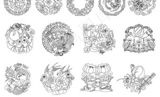 传统古典花纹图案矢量素材