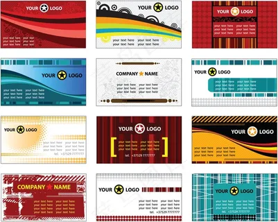 简洁图案个性商务名片矢量图