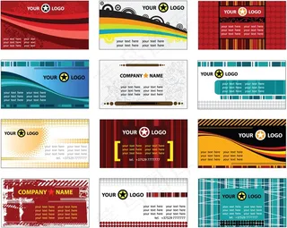 简洁图案个性商务名片矢量图