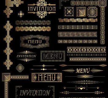 金色华丽古典花边矢量素材