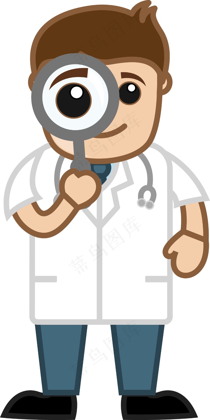 通过放大镜看医生