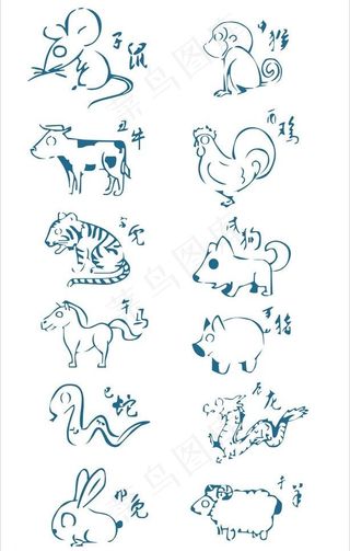 简笔画十二生肖