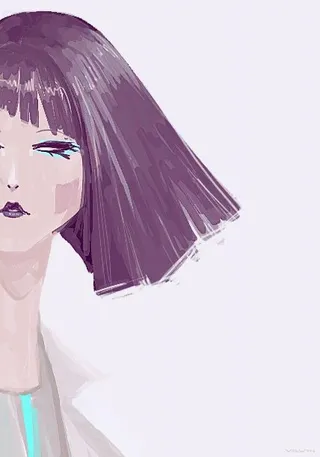 紫色染发效果图