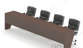 3D会议桌椅组合模型