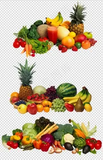 水果组合绿色健康宣传海报超市