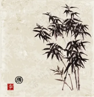 水墨山水竹子国画中国风传统素材 水墨山水竹子国画中国风传统素材