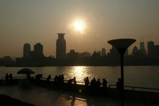 上海外滩日落图片