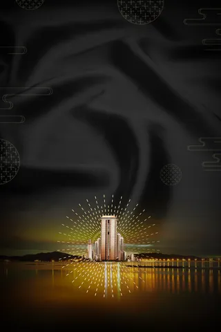 大气黑金房地产荣耀开盘背景