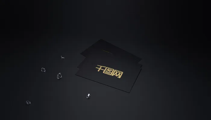 黑色名片背景logo样机psd模版下载