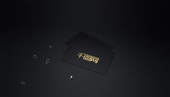 黑色名片背景logo样机