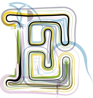 说明有机字体的字母E