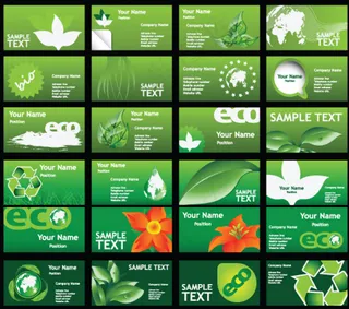 矢量清新绿色商业名片