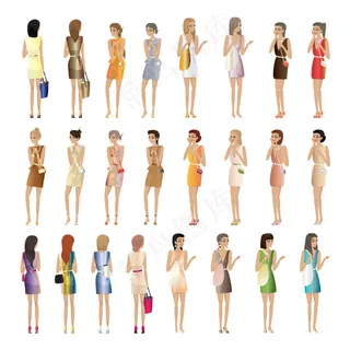 24款时尚女性设计矢量素材